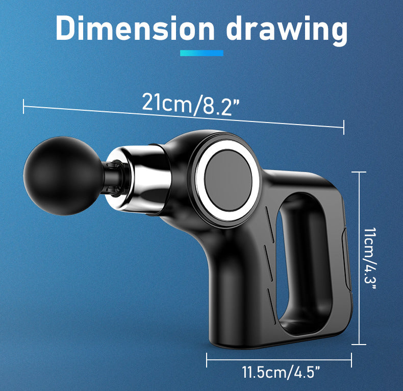 Professional Deep Tissue Percussion Massage Gun - 30 Speeds, 6 Heads & LCD Touch Screen(black)